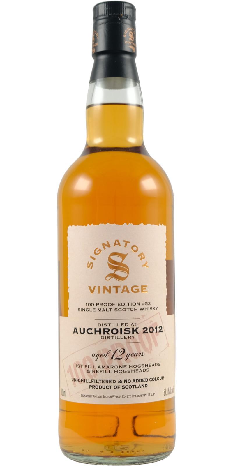 Auchroisk 2012 SV 100 Proof - Edition #52