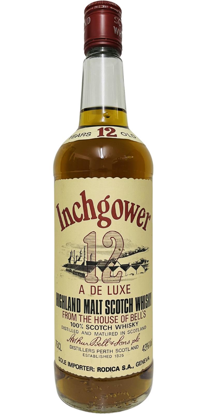 Inchgower 12-year-old  A De Luxe Highland Malt Scotch Whisky from the House of Bell's