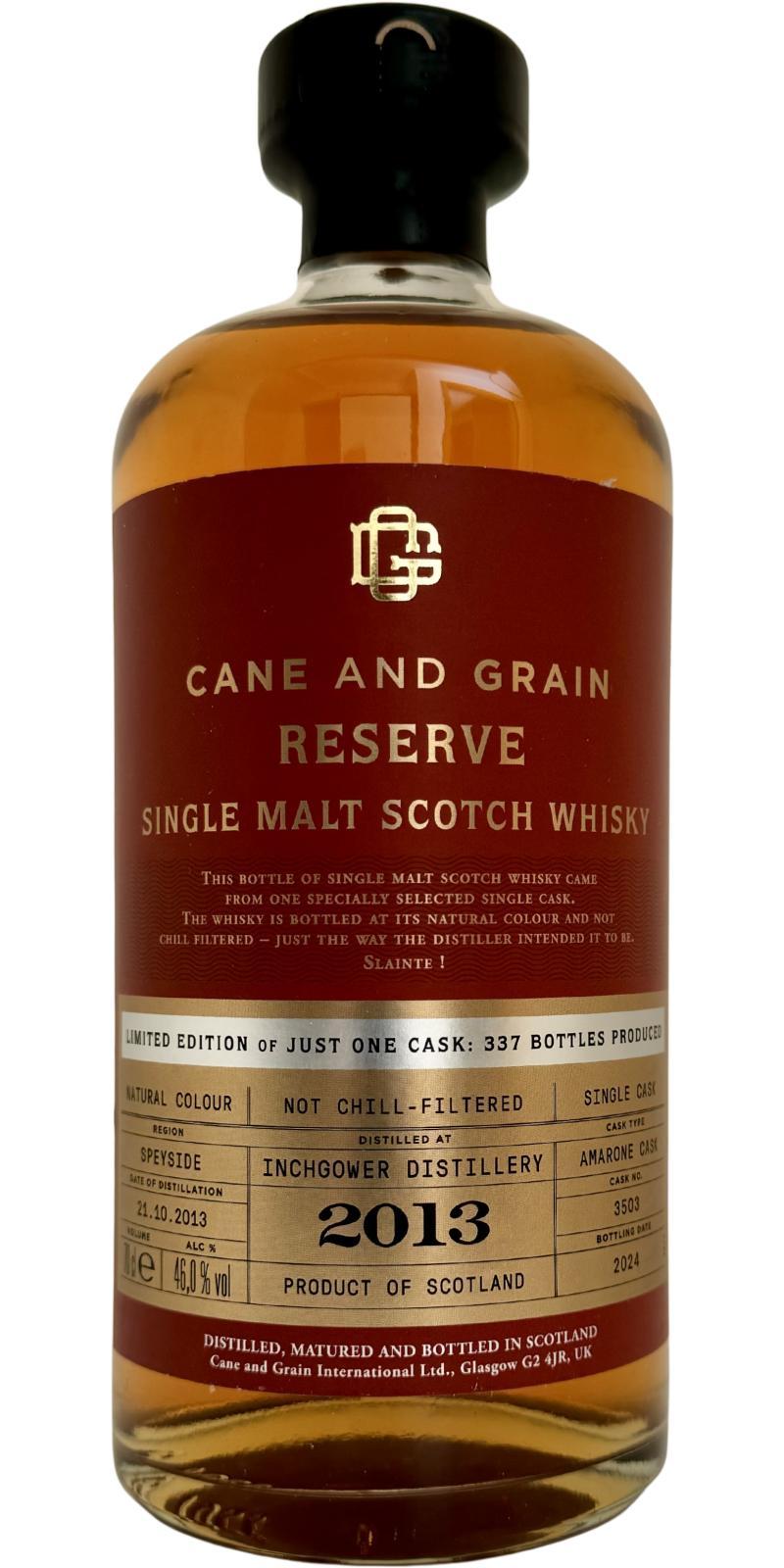 Inchgower 2013 CaG  Reserve