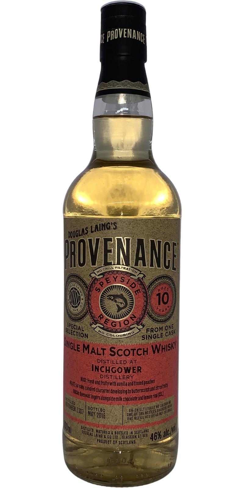 Inchgower 2007 DL  Provenance