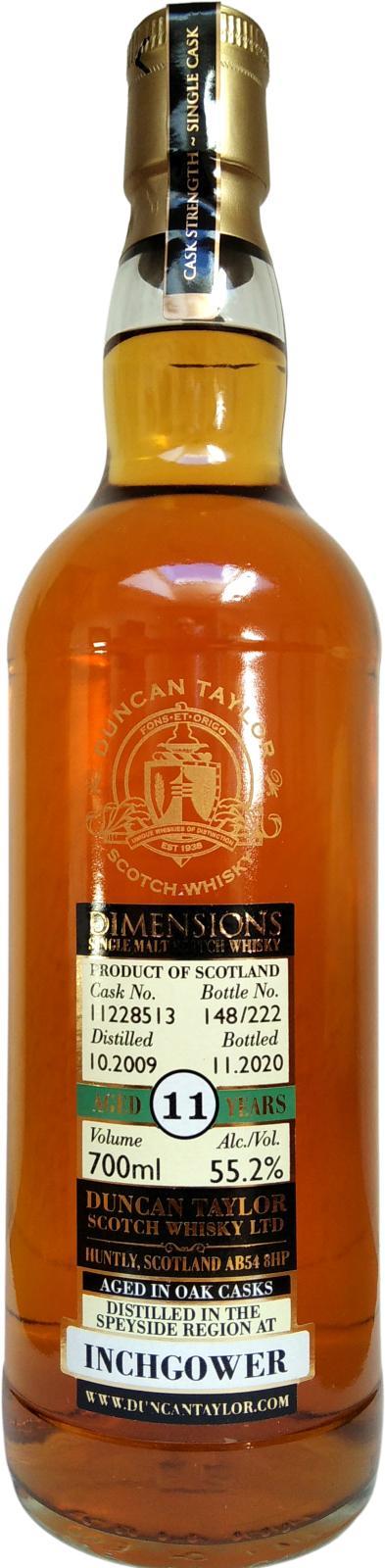 Inchgower 2009 DT  Dimensions