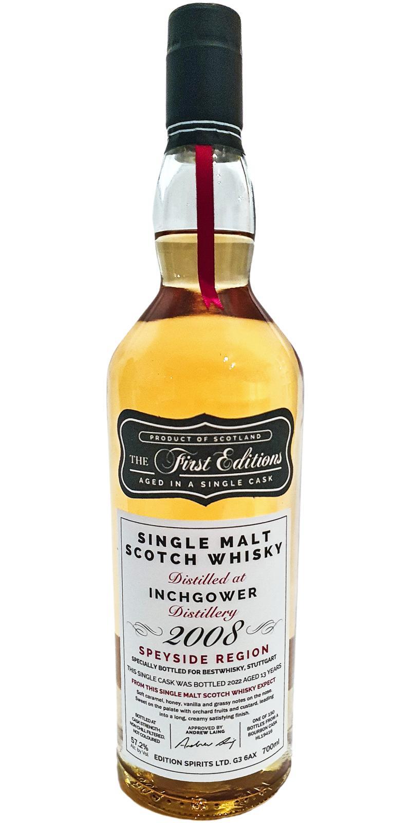 Inchgower 2008 ED  The First Editions