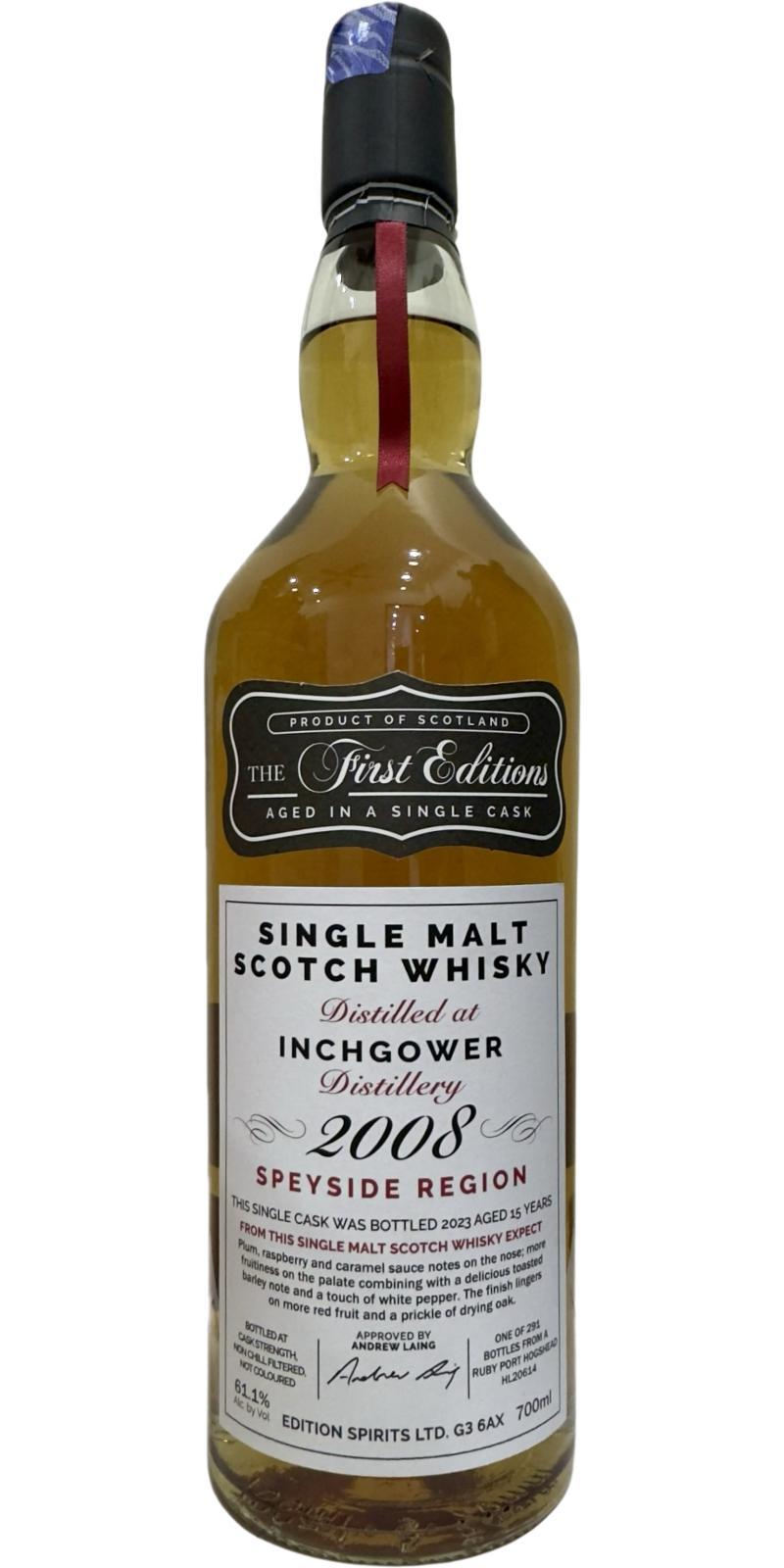 Inchgower 2008 ED  The First Editions