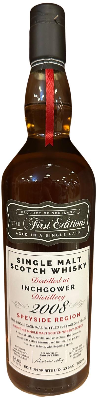 Inchgower 2008 ED  The First Editions