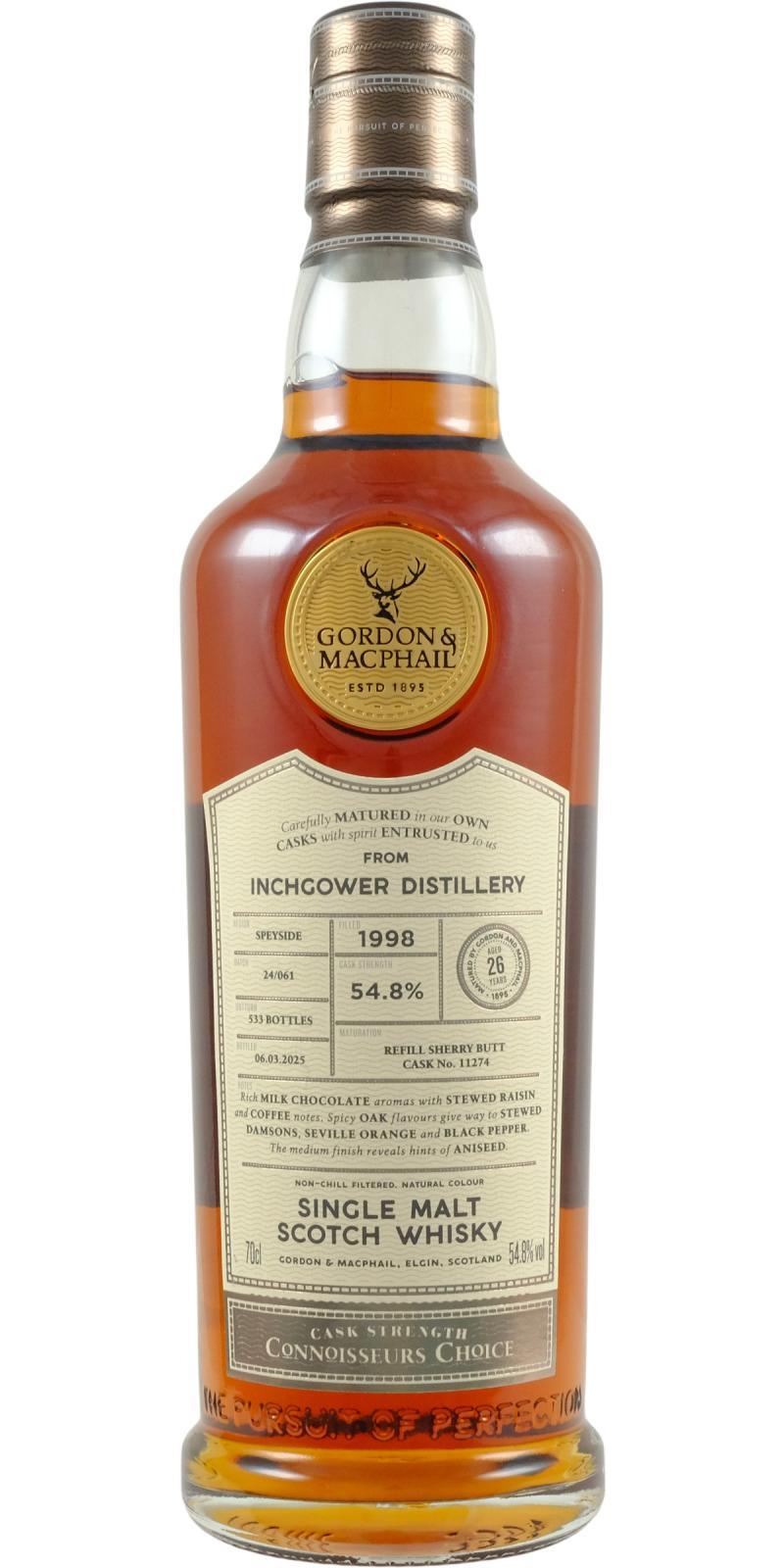 Inchgower 1998 GM  Connoisseurs Choice - Cask Strength