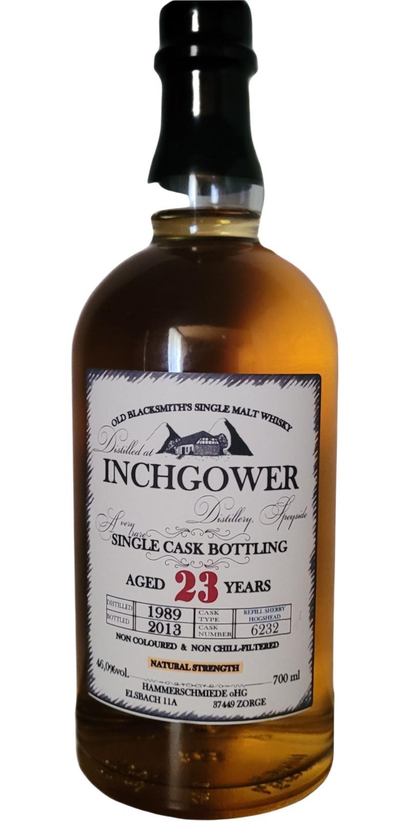 Inchgower 1989 HS  Old Blacksmith's Malt Whisky Collection