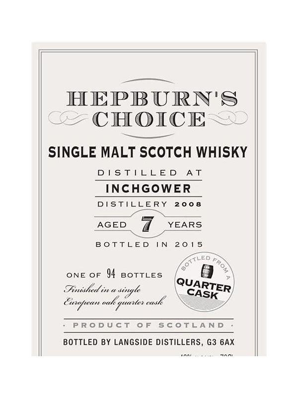 Inchgower 2008 LsD  Hepburn's Choice