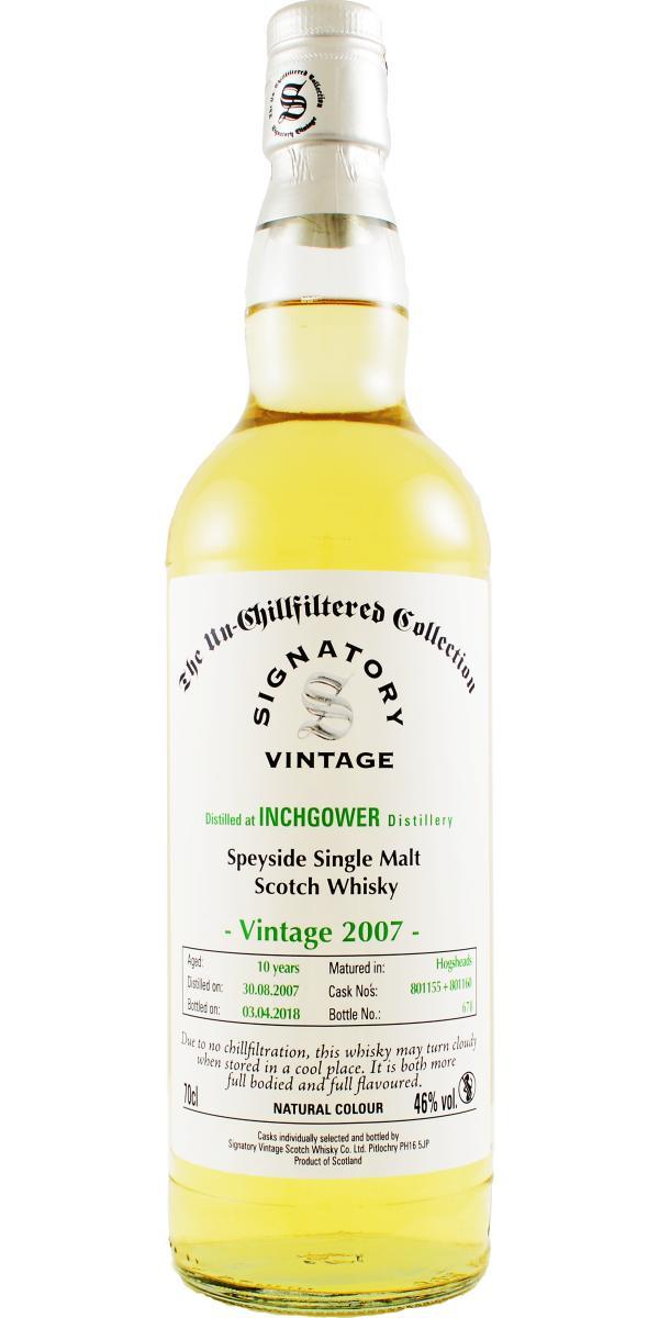 Inchgower 2007 SV  The Un-Chillfiltered Collection