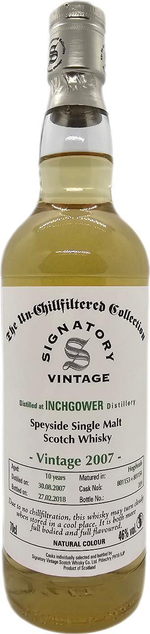 Inchgower 2007 SV  The Un-Chillfiltered Collection