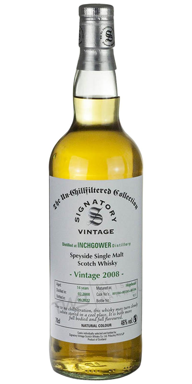 Inchgower 2008 SV  The Un-Chillfiltered Collection