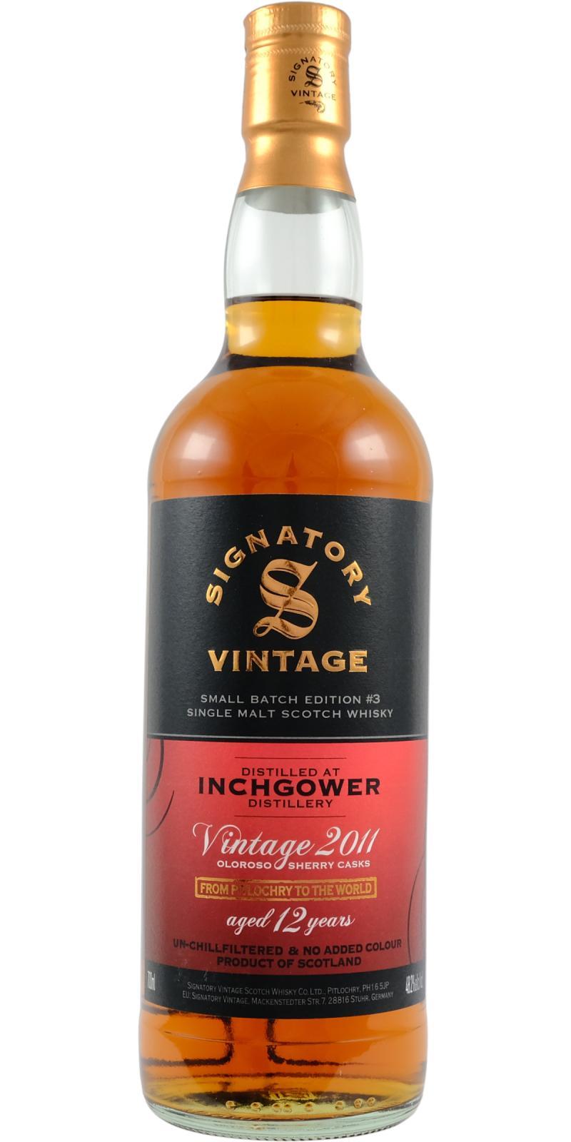 Inchgower 2011 SV  Small Batch Edition #3
