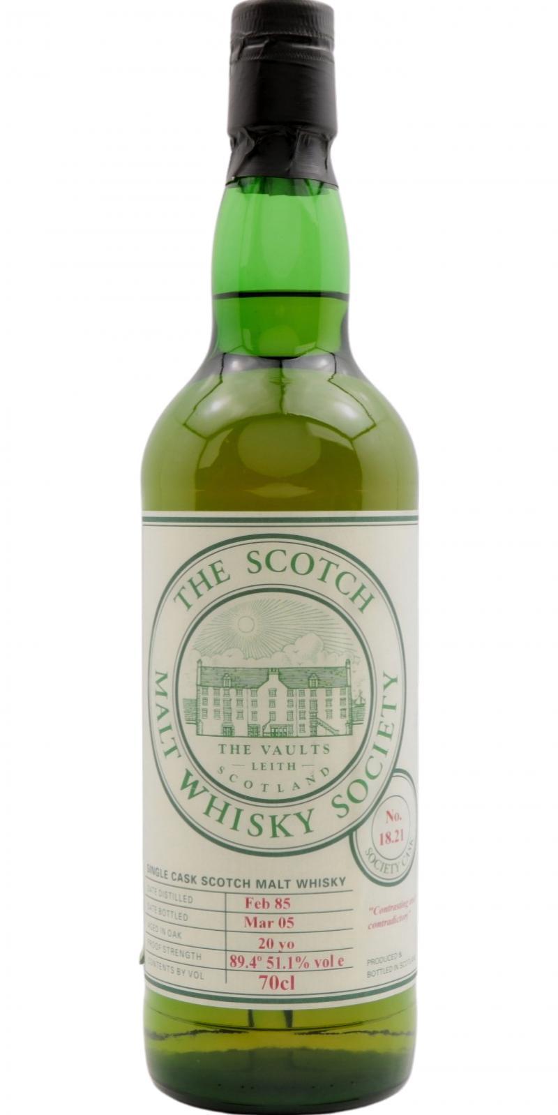 Inchgower 1985 SMWS 18.21  Contrasting and contradictory