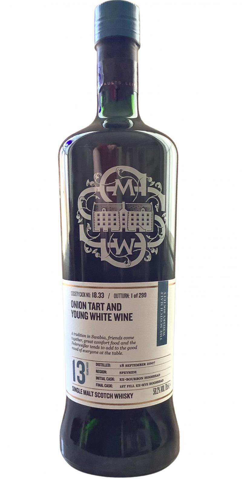 Inchgower 2007 SMWS 18.33  Onion tart and young white wine