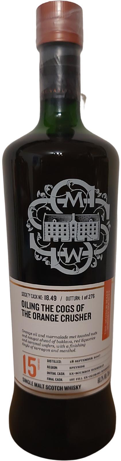 Inchgower 2007 SMWS 18.49  Oiling the cogs of the orange crusher