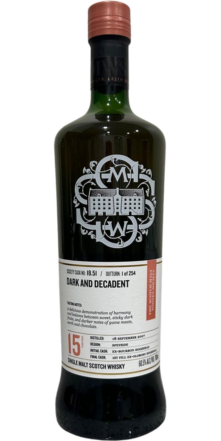 Inchgower 2007 SMWS 18.51  Dark and decadent
