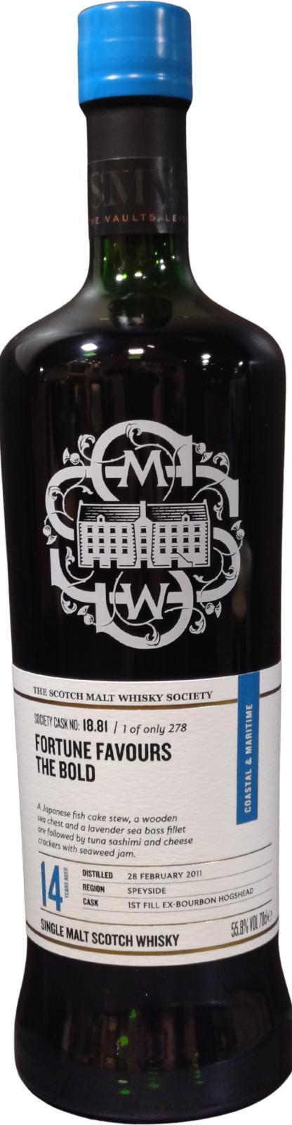 Inchgower 2011 SMWS 18.81  Fortune favours the bold