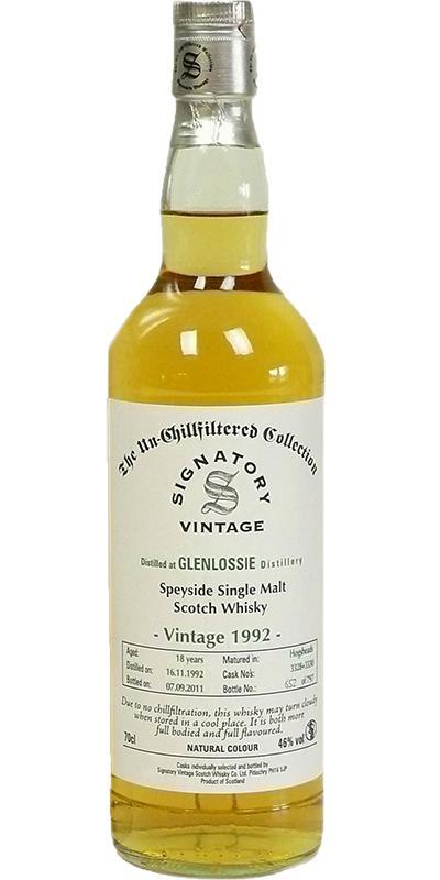 Glenlossie 1992 SV  The Un-Chillfiltered Collection