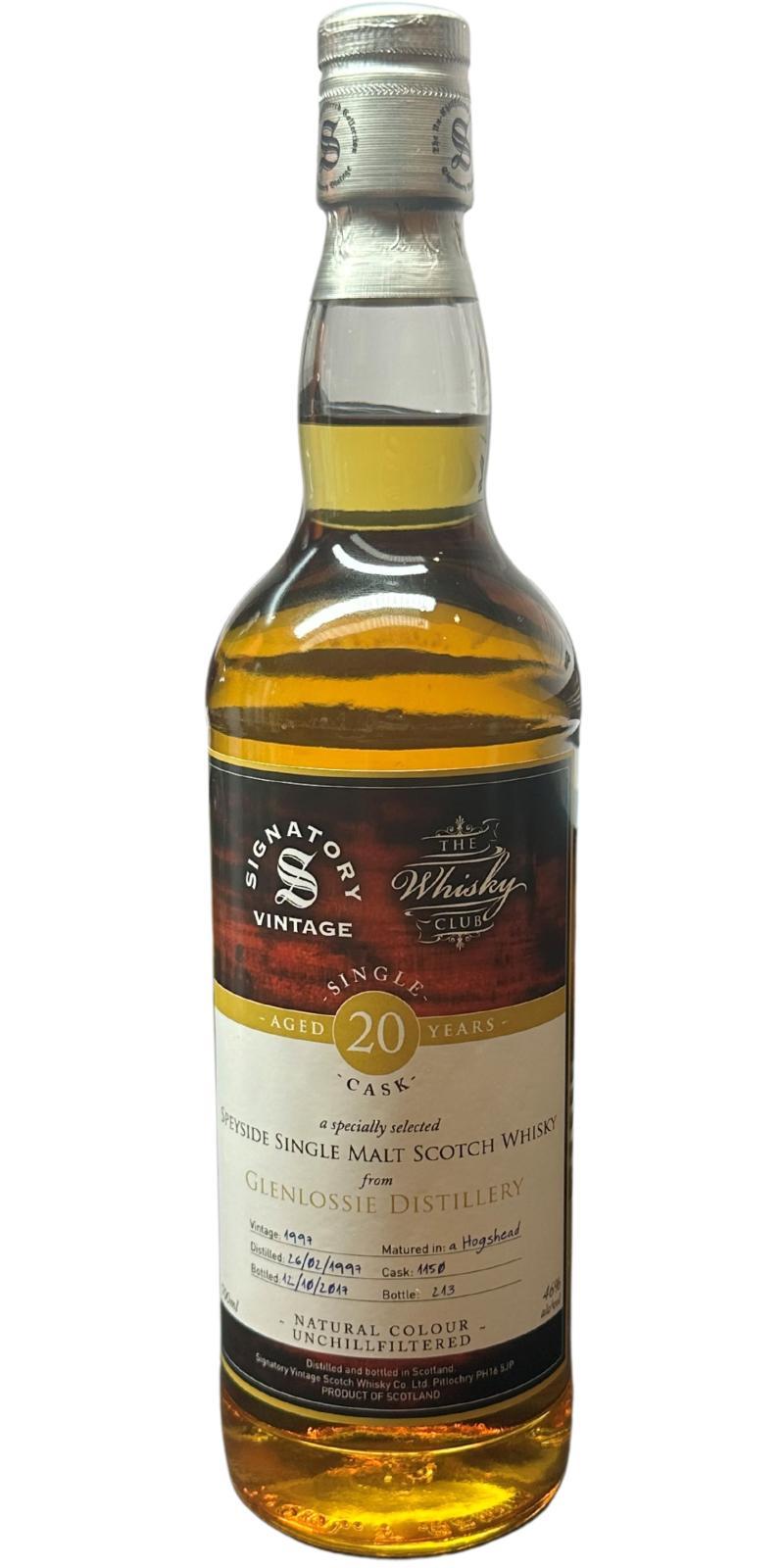 Glenlossie 1997 SV  The Whisky Club