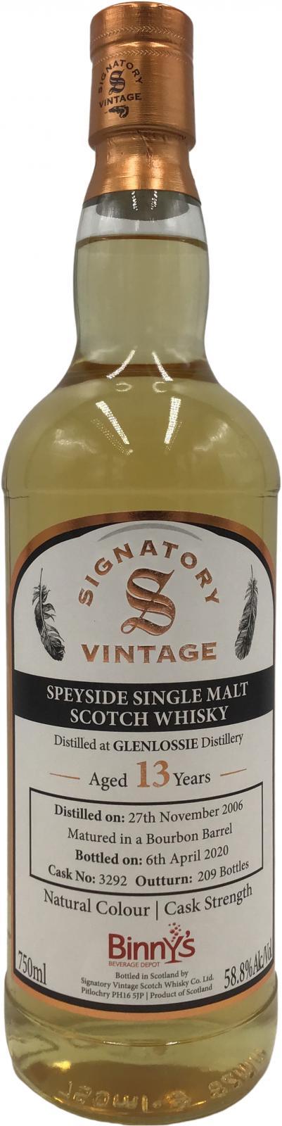 Glenlossie 2006 SV  Natural Colour | Cask Strength