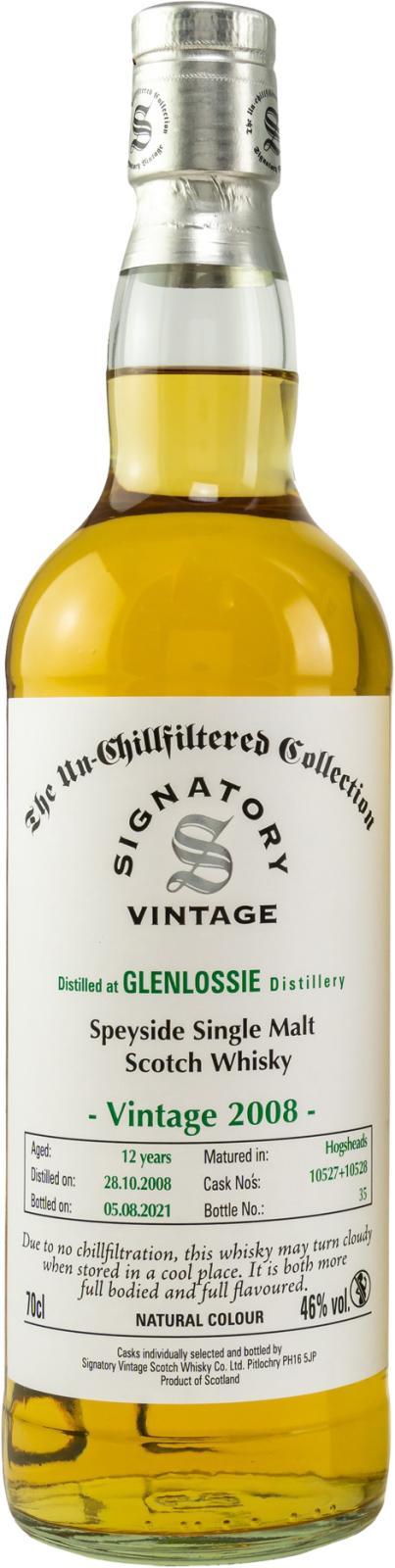 Glenlossie 2008 SV  The Un-Chillfiltered Collection