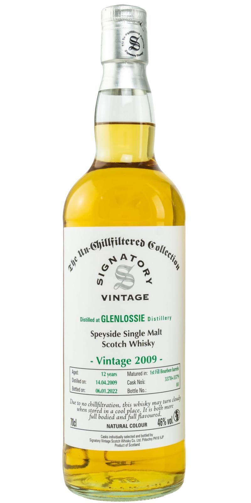 Glenlossie 2009 SV  The Un-Chillfiltered Collection