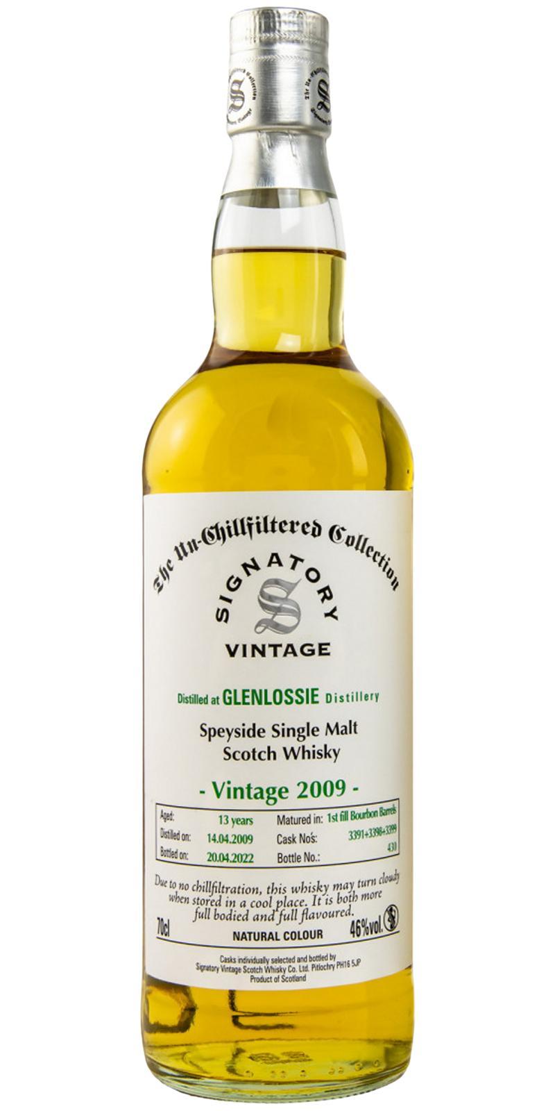 Glenlossie 2009 SV  The Un-Chillfiltered Collection
