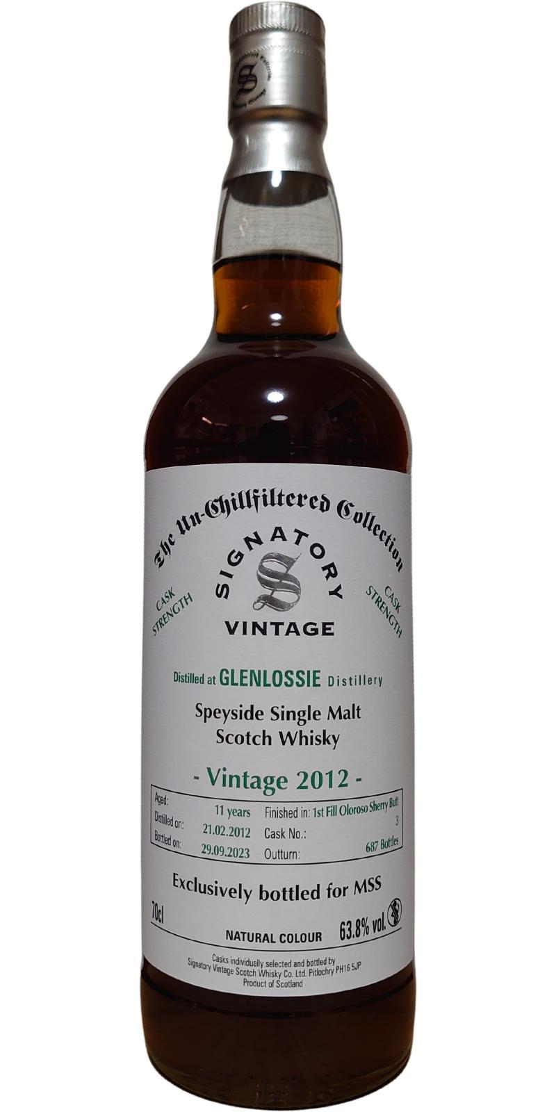 Glenlossie 2012 SV  The Un-Chillfiltered Collection - Cask Strength