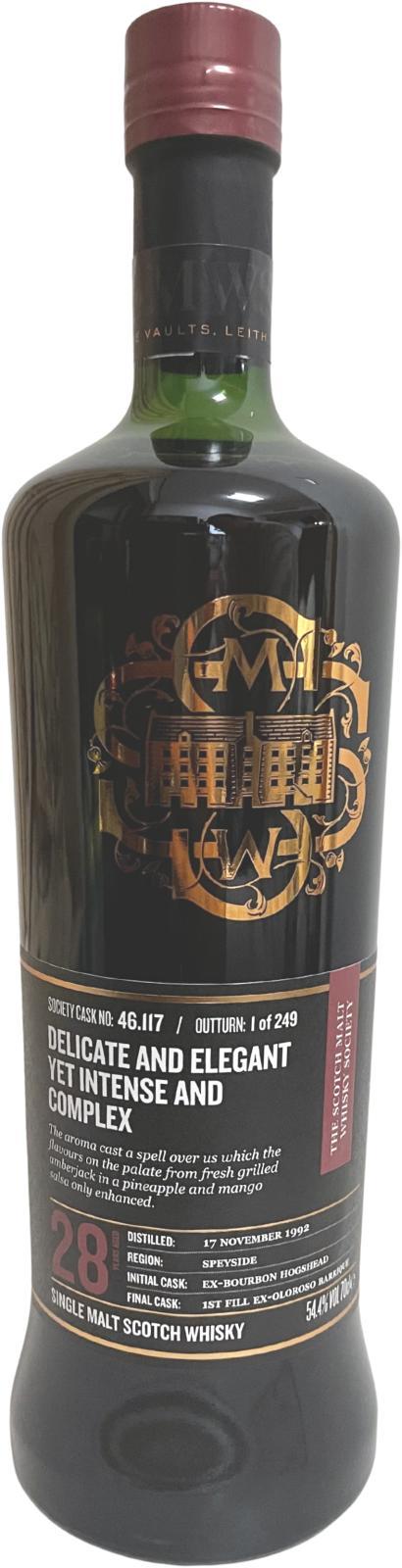 Glenlossie 1992 SMWS 46.117  Delicate and elegant yet intense and complex