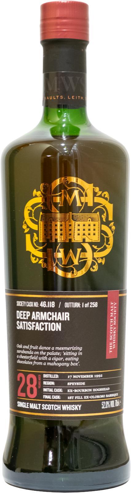 Glenlossie 1992 SMWS 46.118  Deep armchair satisfaction