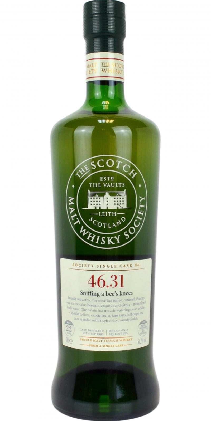 Glenlossie 1992 SMWS 46.31  Sniffing a bee's knees
