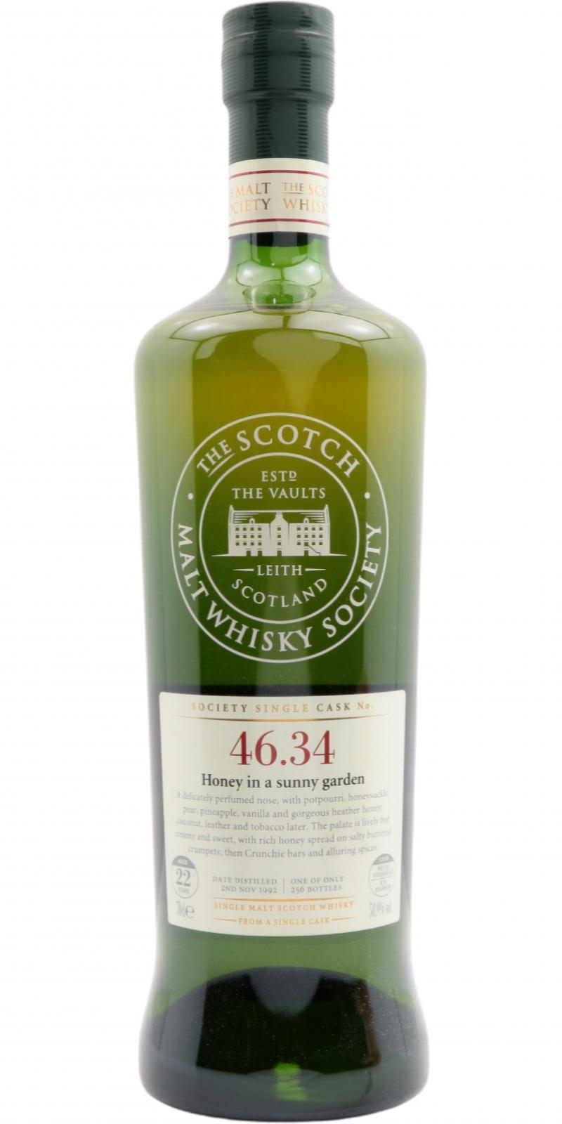 Glenlossie 1992 SMWS 46.34  Honey in a sunny garden