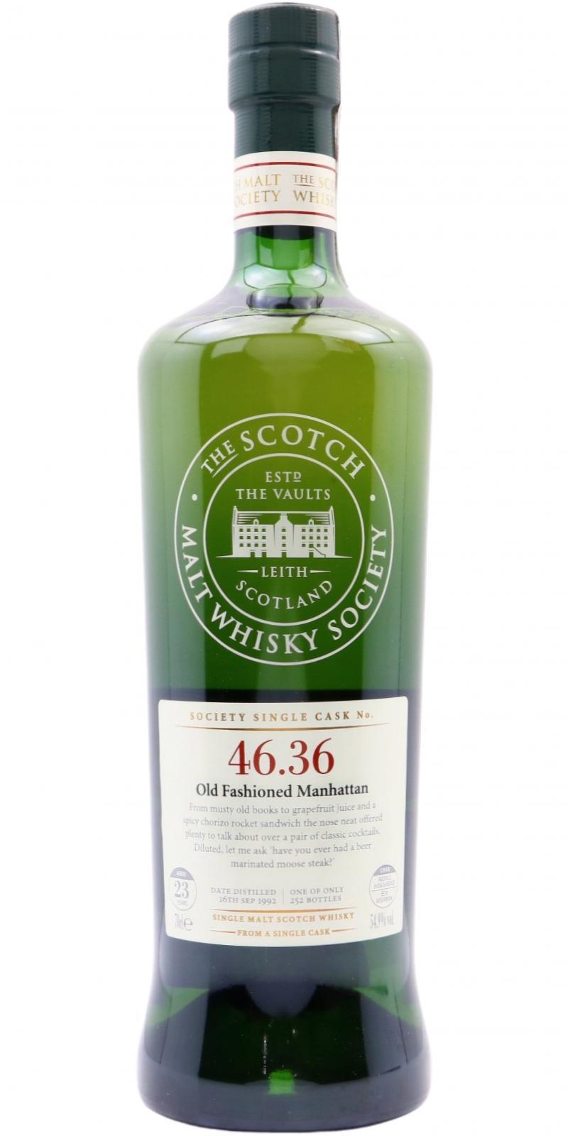 Glenlossie 1992 SMWS 46.36  Old Fashioned Manhattan