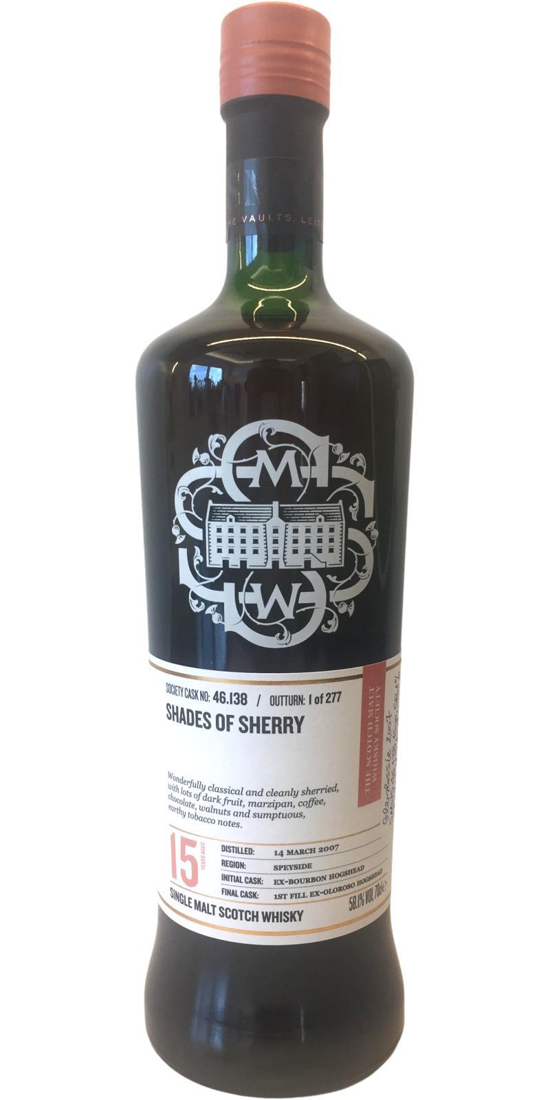 Glenlossie 2007 SMWS 46.138  Shades of sherry