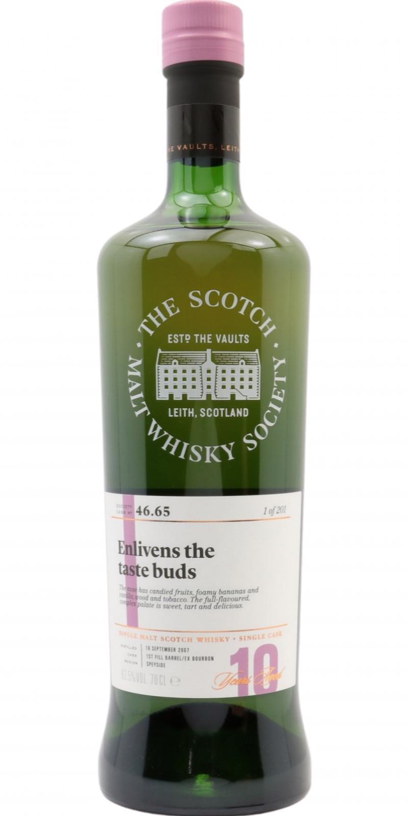 Glenlossie 2007 SMWS 46.65  Enlivens the taste buds