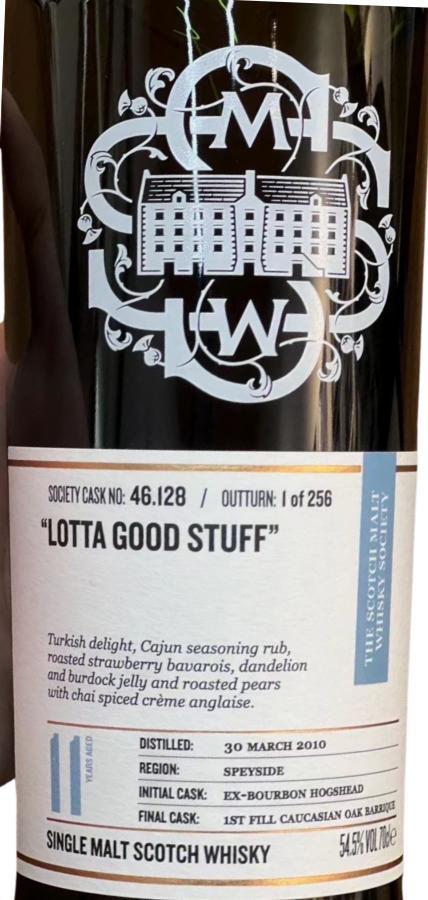 Glenlossie 2010 SMWS 46.128  "Lotta good stuff"