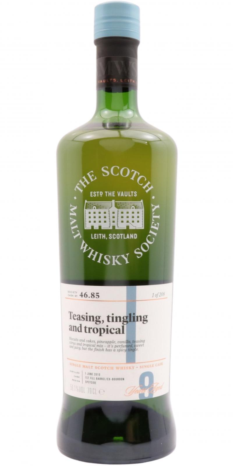 Glenlossie 2010 SMWS 46.85  Teasing, tingling and tropical