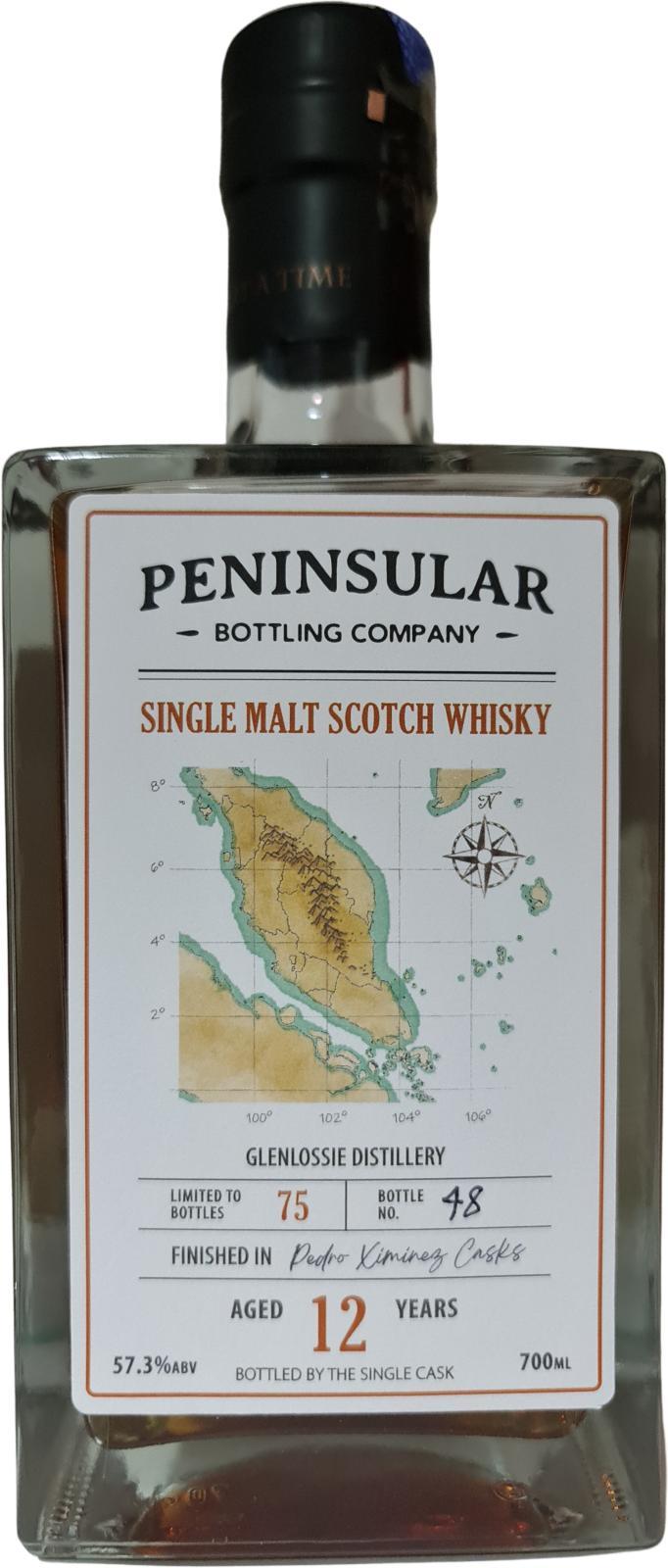 Glenlossie 12-year-old TSCL  Peninsular Bottling Company