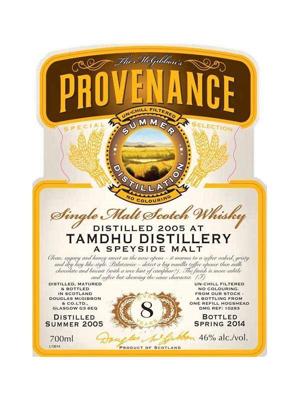 Tamdhu 2005 McG  McGibbon's Provenance