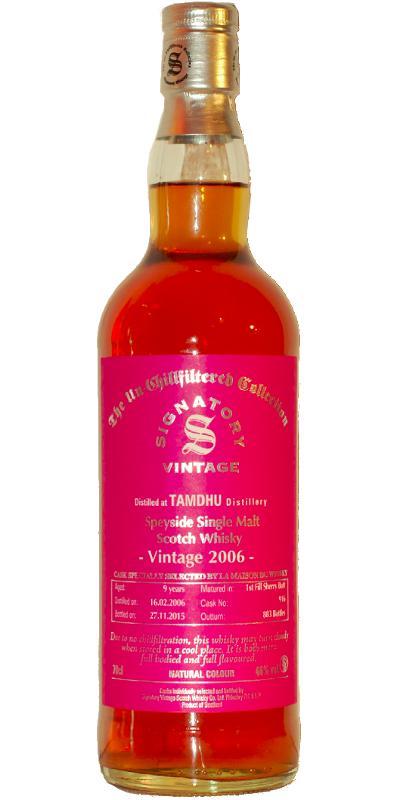 Tamdhu 2006 SV  The Un-Chillfiltered Collection