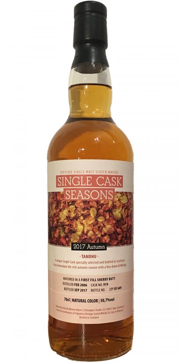 Tamdhu 2006 SV  Single Cask Seasons - Autumn 2017