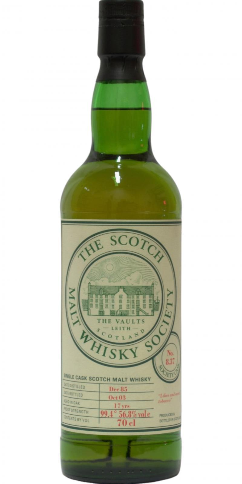 Tamdhu 1985 SMWS 8.37  Lilies and sweet tobacco