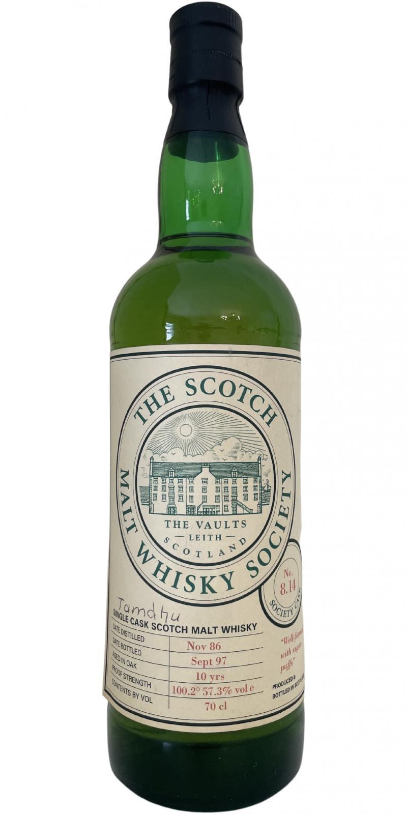 Tamdhu 1986 SMWS 8.14  Well formed with sugar puffs