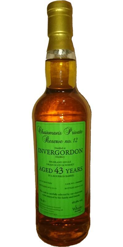 Invergordon 1972 SWf  Chairman's Private Reserve no. 12