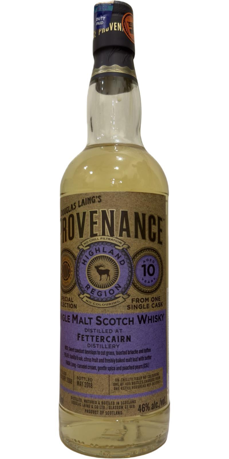 Fettercairn 2008 DL  Provenance