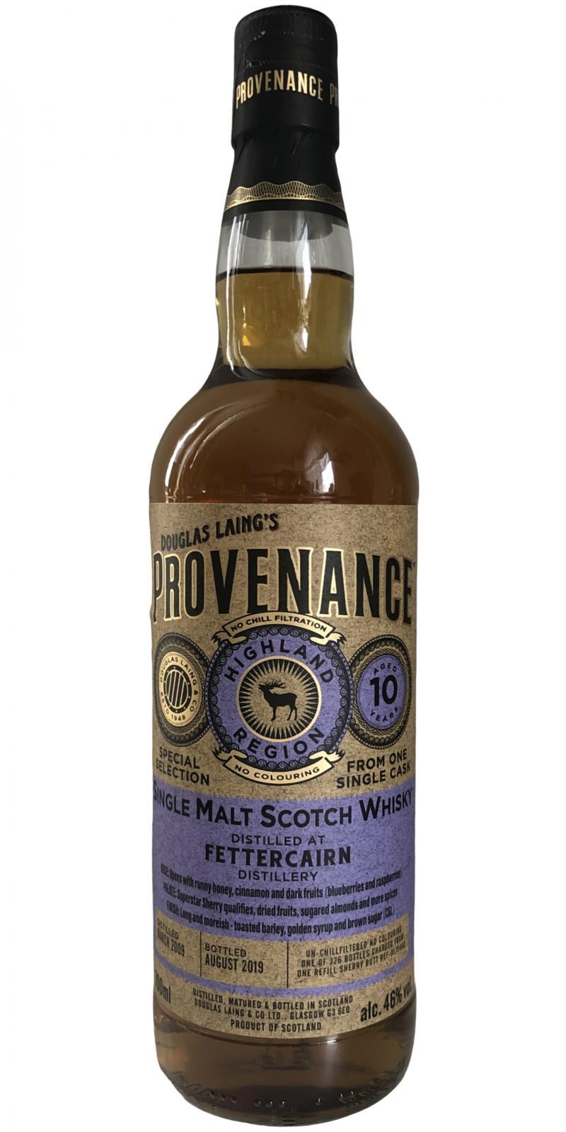 Fettercairn 2009 DL  Provenance