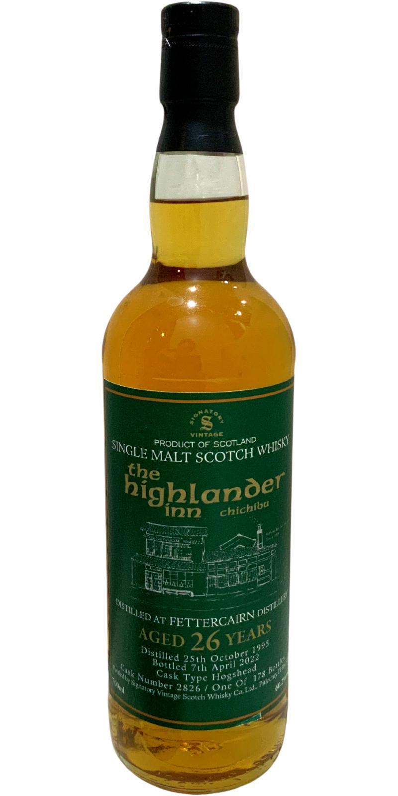 Fettercairn 1995 SV  Highlander Inn Chichibu