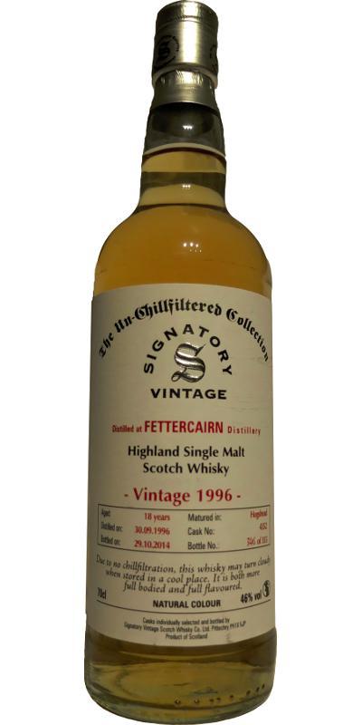 Fettercairn 1996 SV  The Un-Chillfiltered Collection