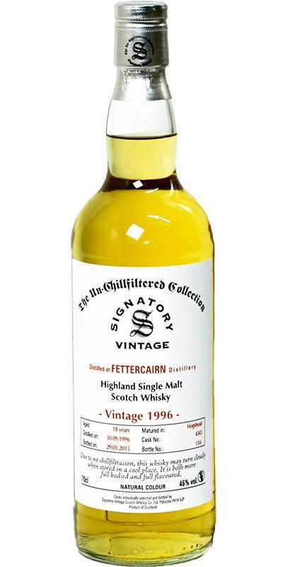 Fettercairn 1996 SV  The Un-Chillfiltered Collection