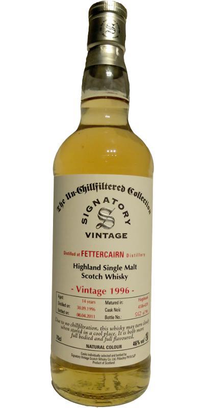 Fettercairn 1996 SV  The Un-Chillfiltered Collection
