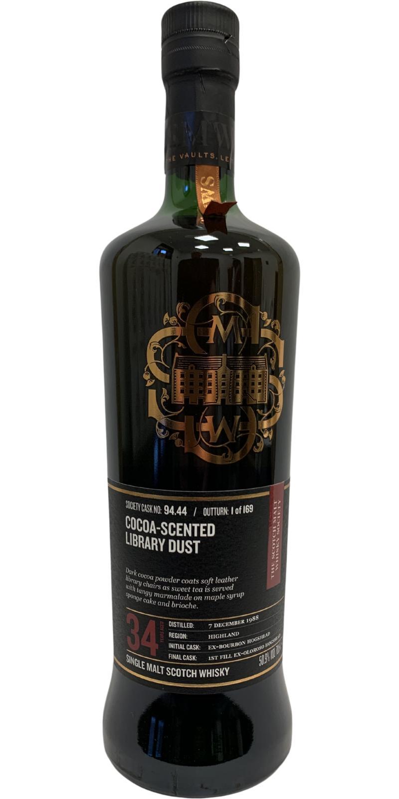 Fettercairn 1988 SMWS 94.44  Cocoa-scented library dust